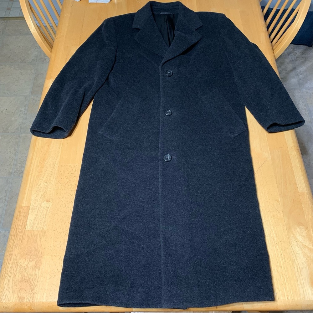 Hugo Boss 44 Wool Black Trench Over Coat Germany